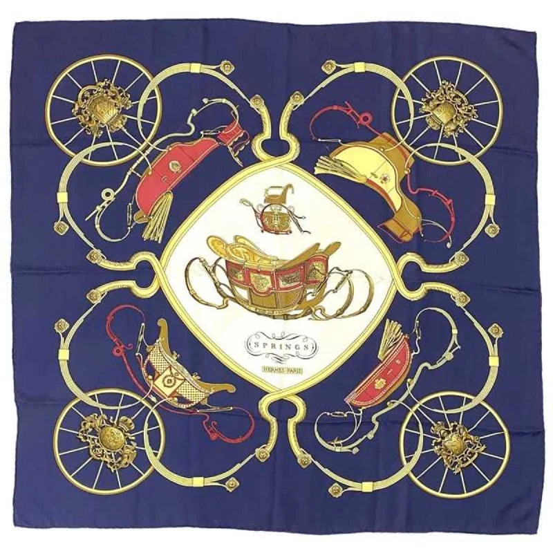 Hermes Navy  Silk Scarf (Pre-Owned)