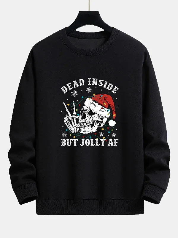 Christmas Skeleton Print Relax Fit Sweatshirt