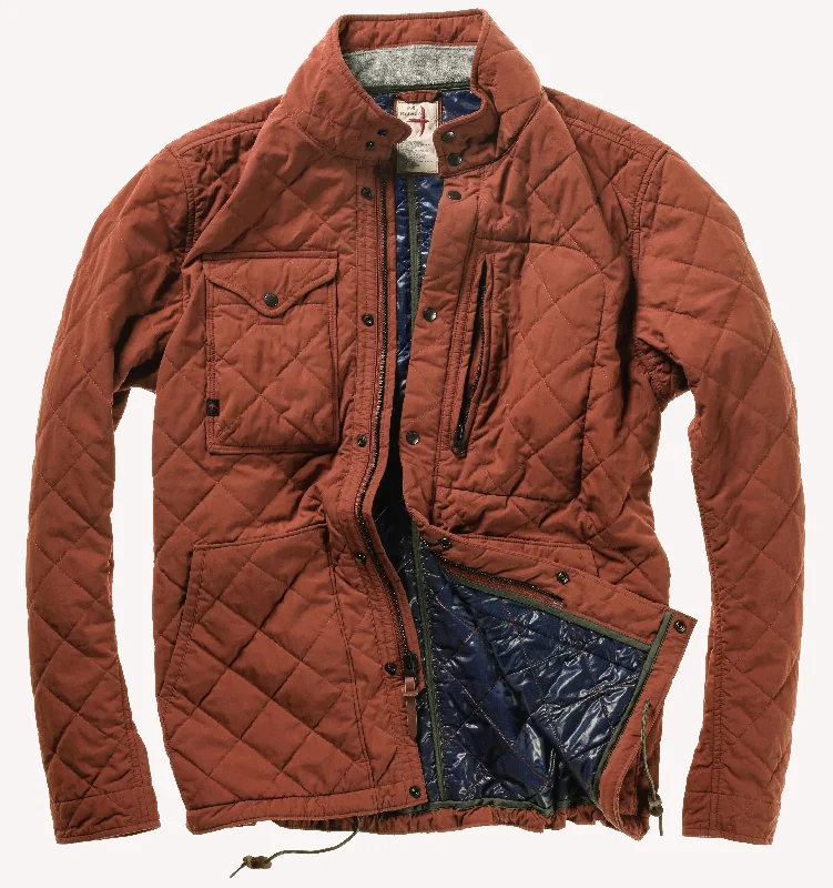 Relwen Quilted Tanker Jacket in Chestnut