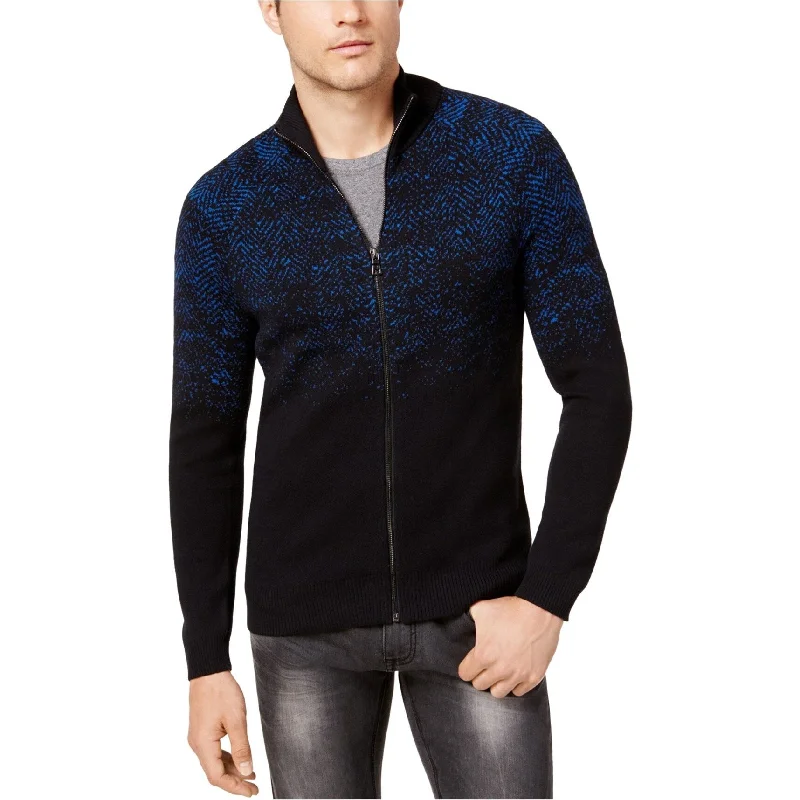 I-N-C Mens Full Zip Cardigan Sweater, Blue, X-Small