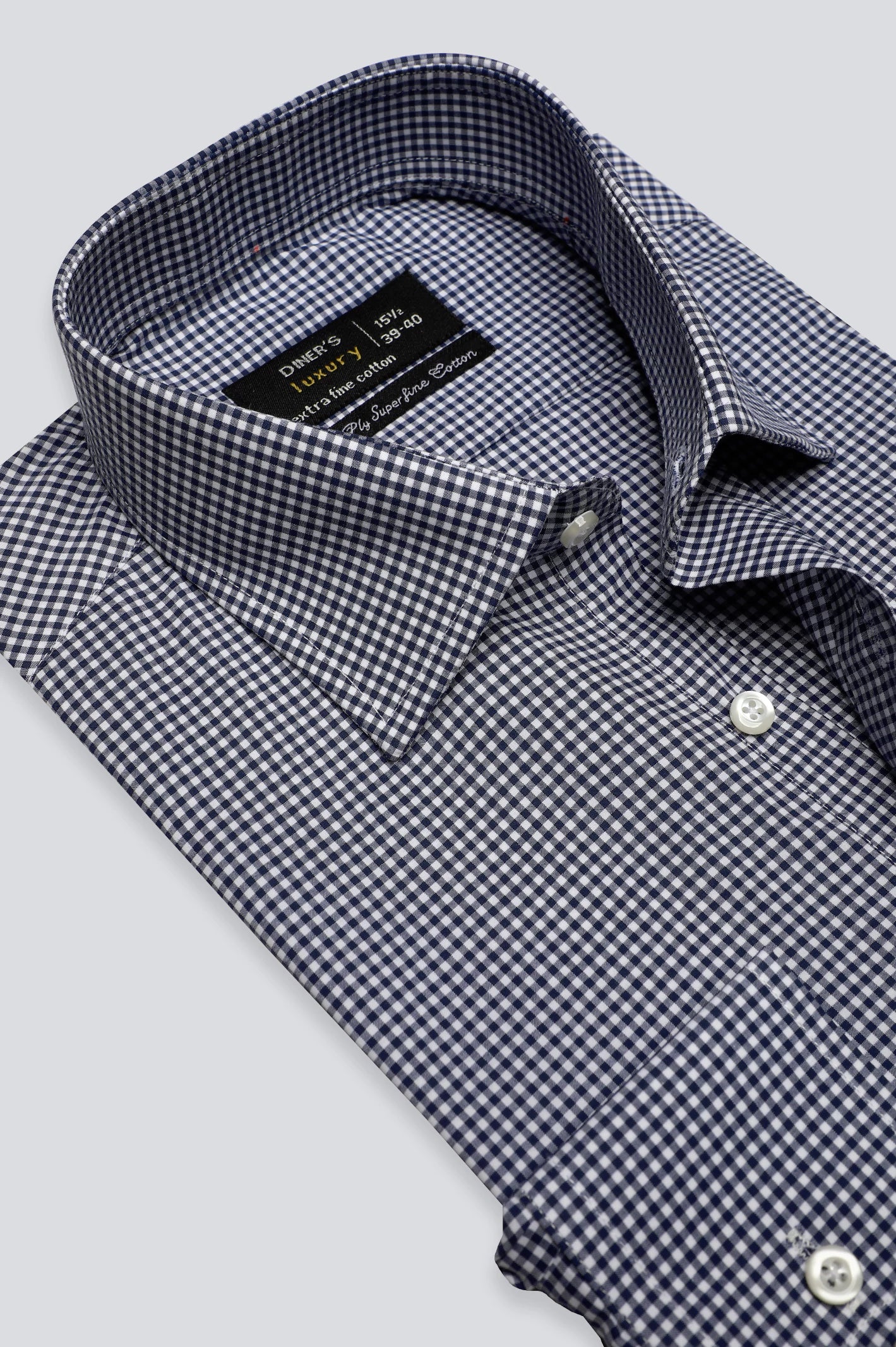 Blue Mini-Check Formal Shirt