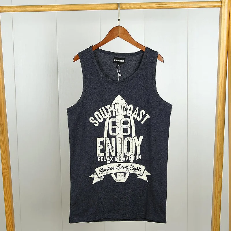 Men Slim Fit High Quality Graphic Print Casual Vest (NI-11591)