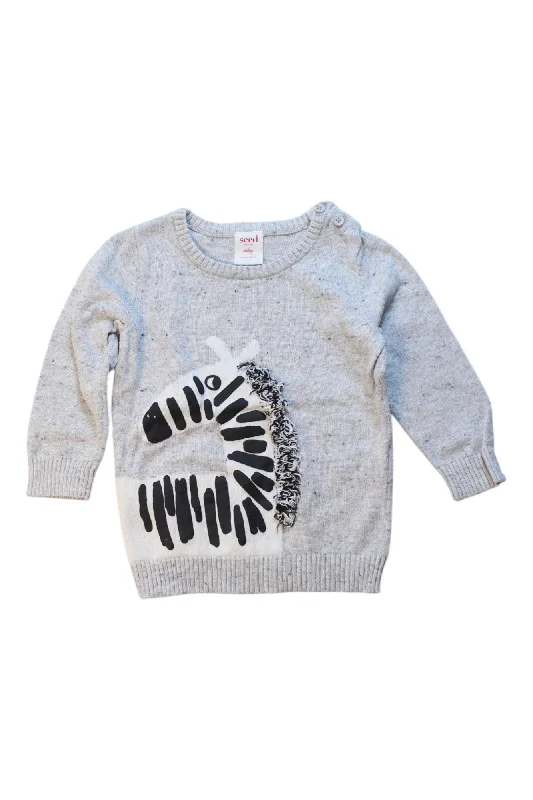 Seed Zebra Knit Sweater 12-18M