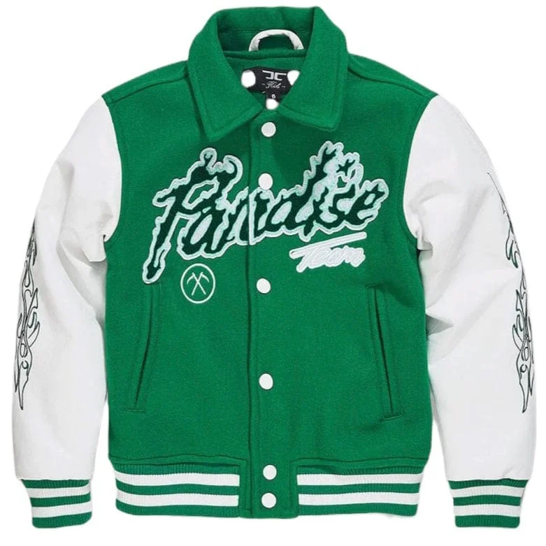 Boys Jordan Craig Paradise Tour Varsity Jacket (Green) 91632B