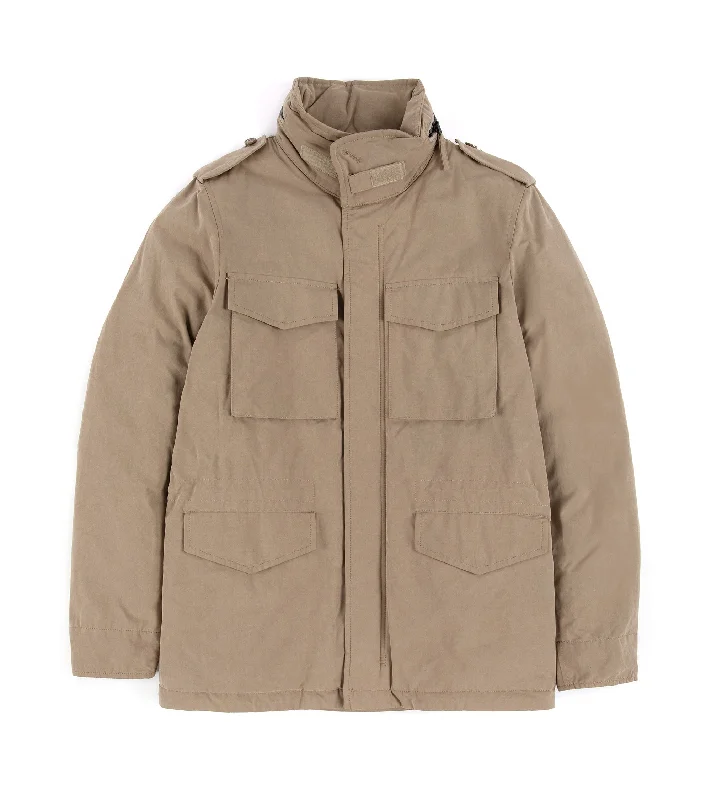 Aspesi Dry Wax Cotton Padded Field Jacket: Tan