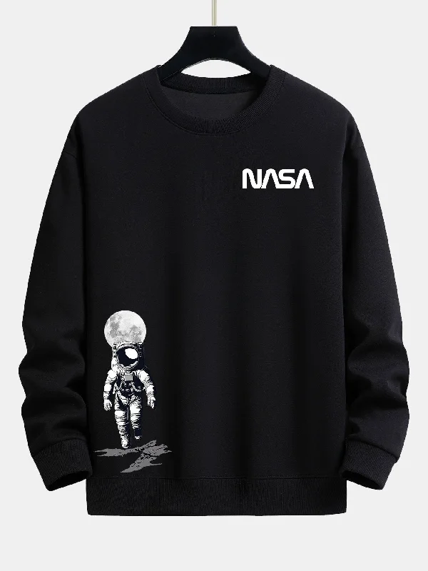 NASA Astronaut Print Relax Fit Sweatshirt