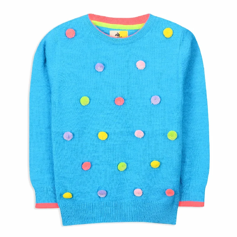 Pom Pom Sky Blue Sweater