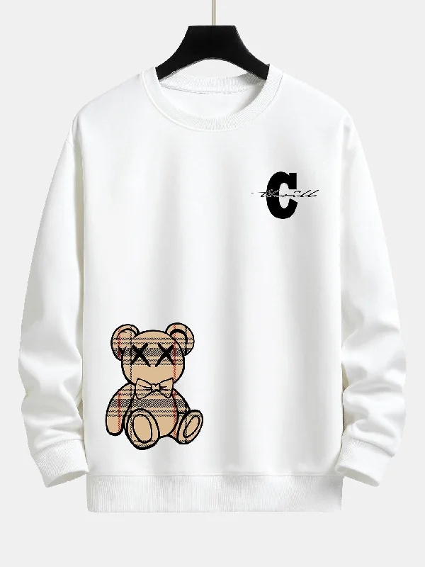 Plaid Bear Relax Fit Sweatshirt