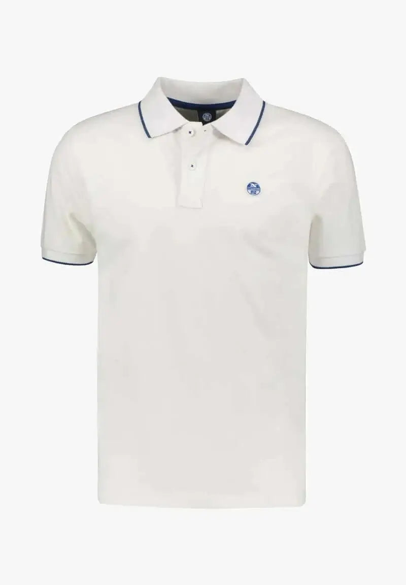 North Sails Polo White/Blue Piping