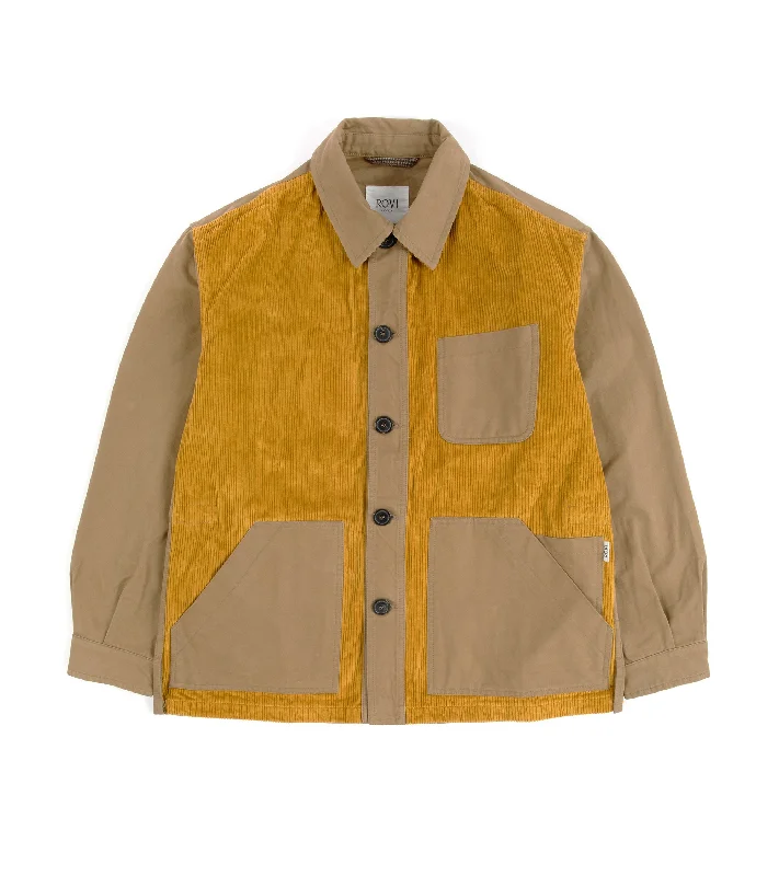 Rovi Lucca Cotton Twill & Corduroy Garden Jacket: Khaki/Gold