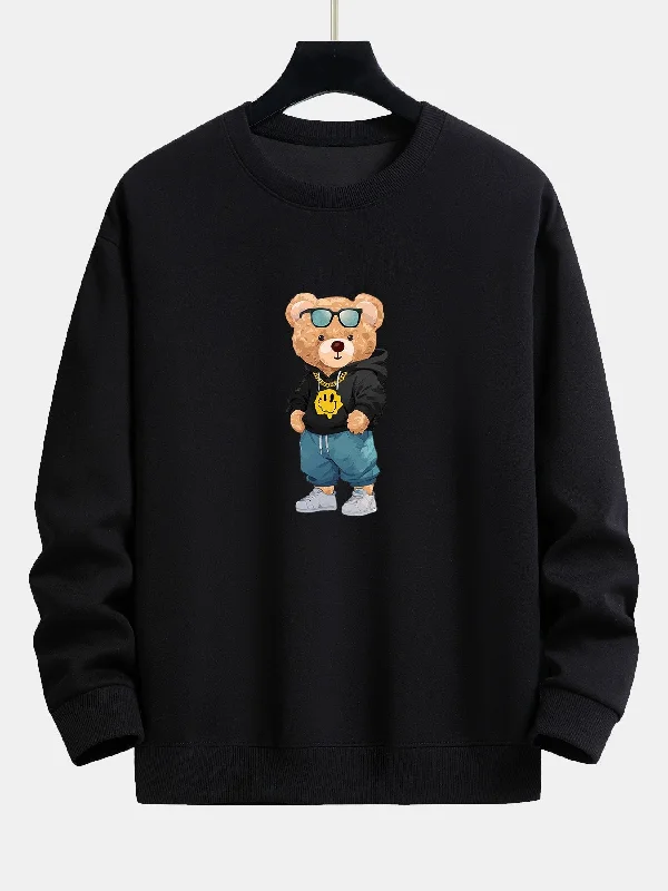 Hip Hop Bear Print Relax Fit Sweatshirt