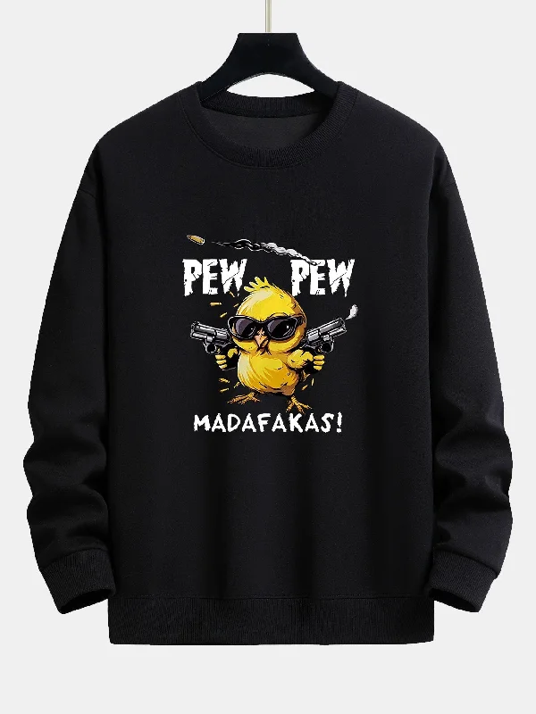 PEW PEW MADAFAKAS Chicken Print Relax Fit Sweatshirt