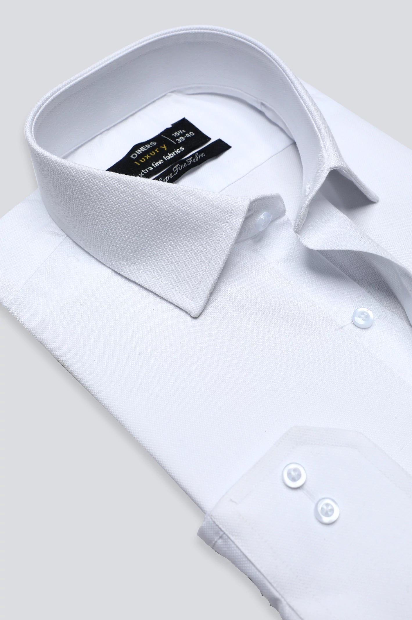 White Dobby Textured Formal Shirt