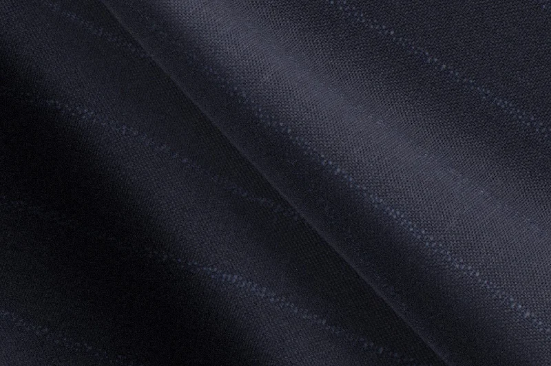 Made to Measure Navy Tonal Boucle Stripe Trouser