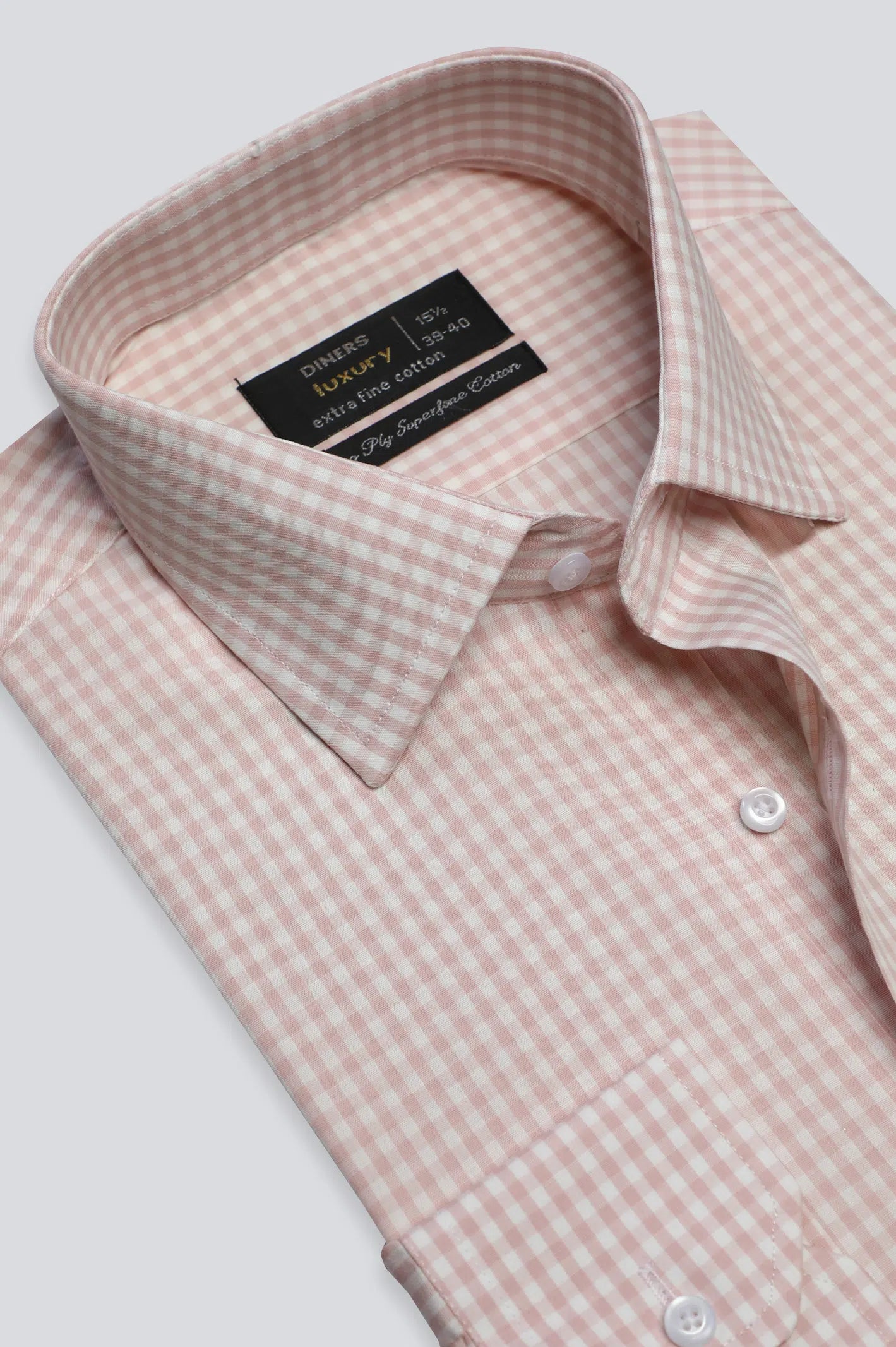 Peach Mini Check Formal Shirt