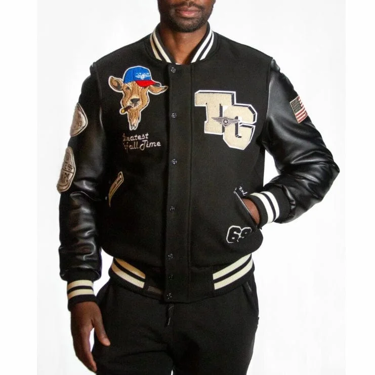 Top Gun Goat Varsity Jacket (Black/Black) TGJ2249