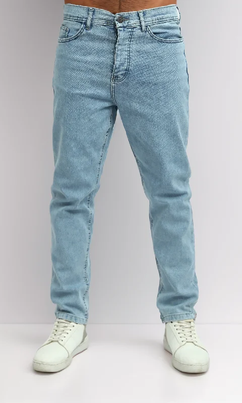 O192888 Light Blue Casual Straight Jeans