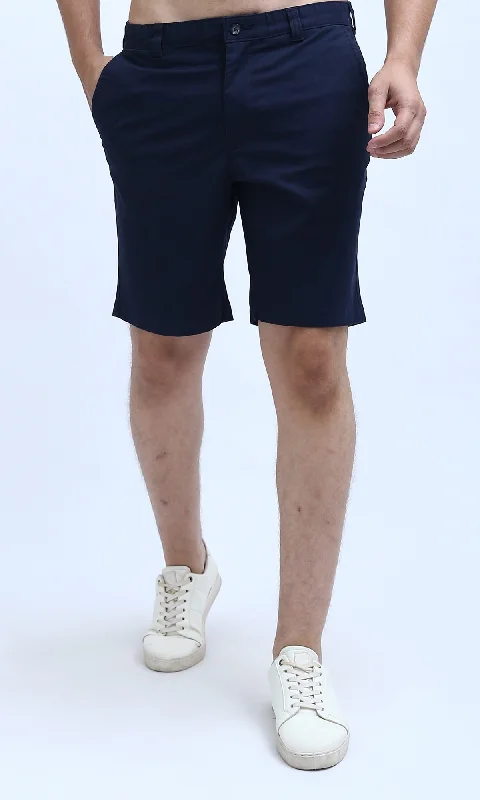 O199227 Navy Summer Basic Shorts With Pockets