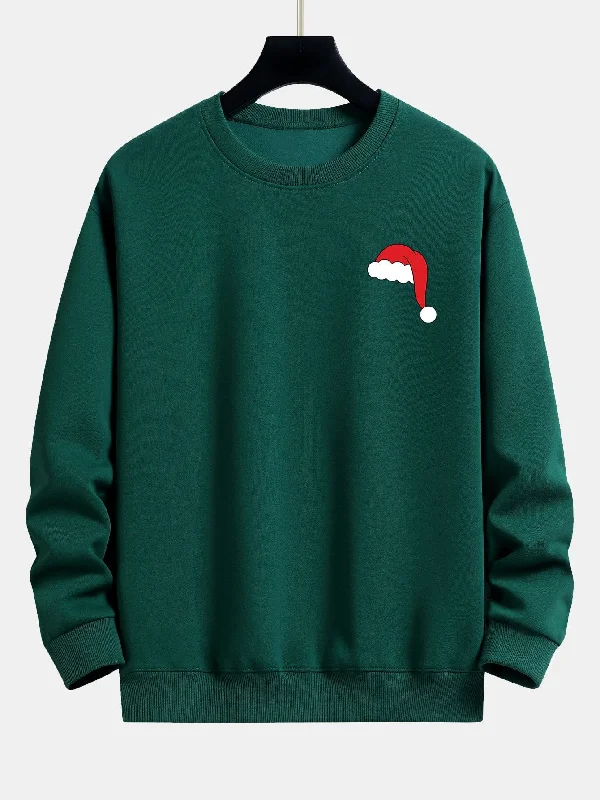 Santa Hat Print Relax Fit Sweatshirt