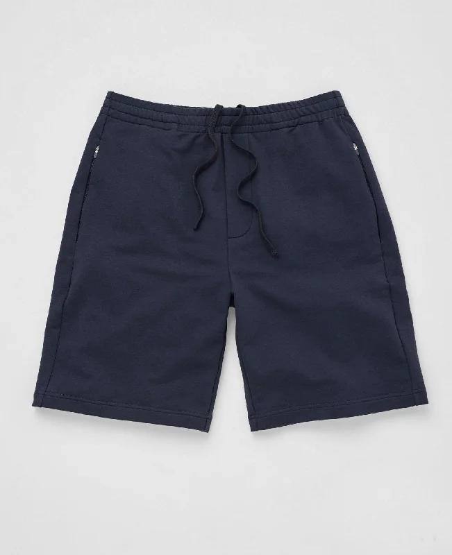 Navy Stretch Cotton Blend Sweat Shorts