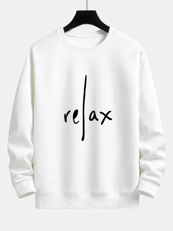 Relax Slogan Print Relax Fit Sweatshirt