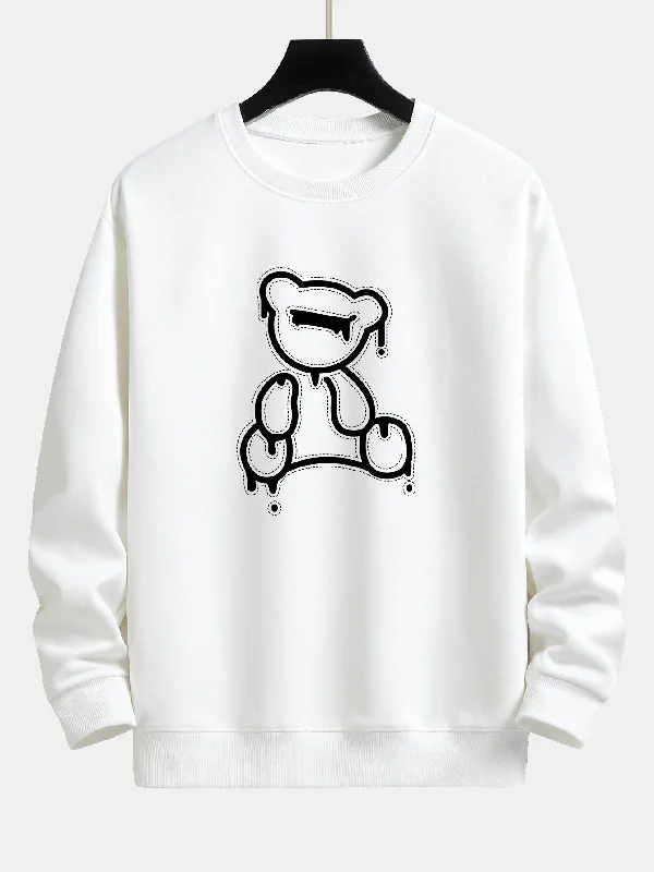 Line Bear Print Relax Fit Sweatshirt