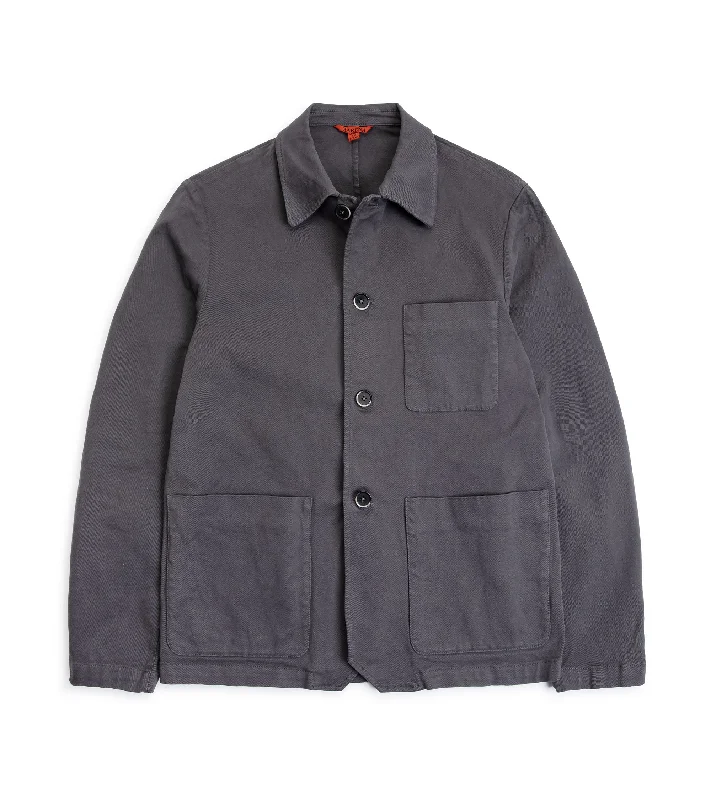 Barena Visal Mante Cotton Twill Overshirt: Grey