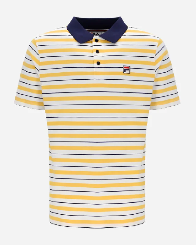 FILA ARLO Striped Polo Egret/Amber/Navy