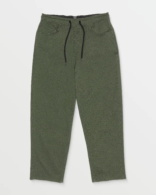 Freazy Loose Elastic Waist Pants - Squadron Green