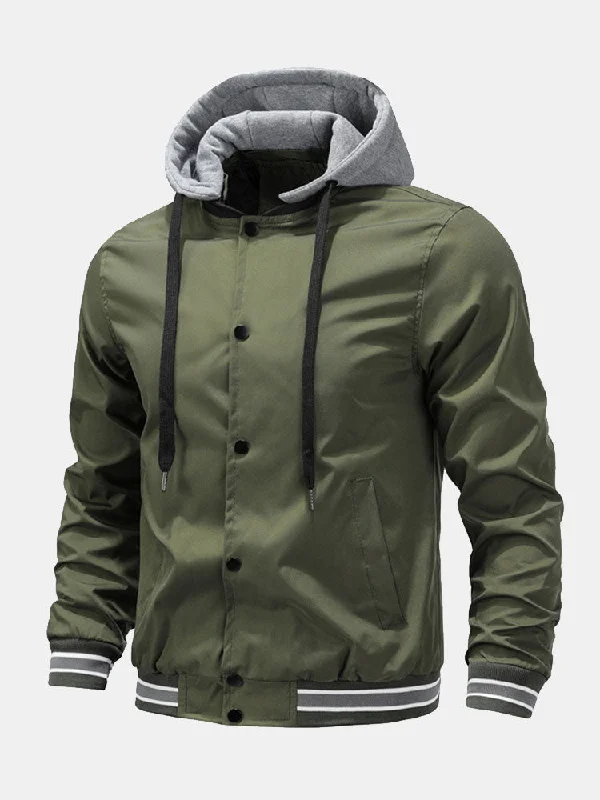 Detachable Hooded Bomber Jacket