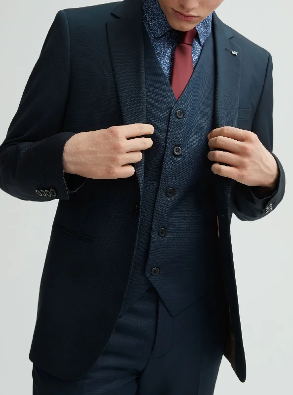 Semi-fitted plain teal jacket