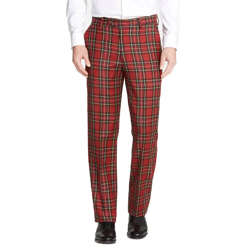 Worsted Wool Fancies Trouser in Royal Stewart Tartan (Hampton Plain Front) by Berle