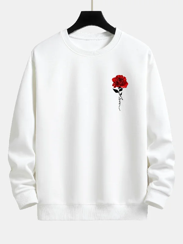 Rose Print Relax Fit Sweatshirt