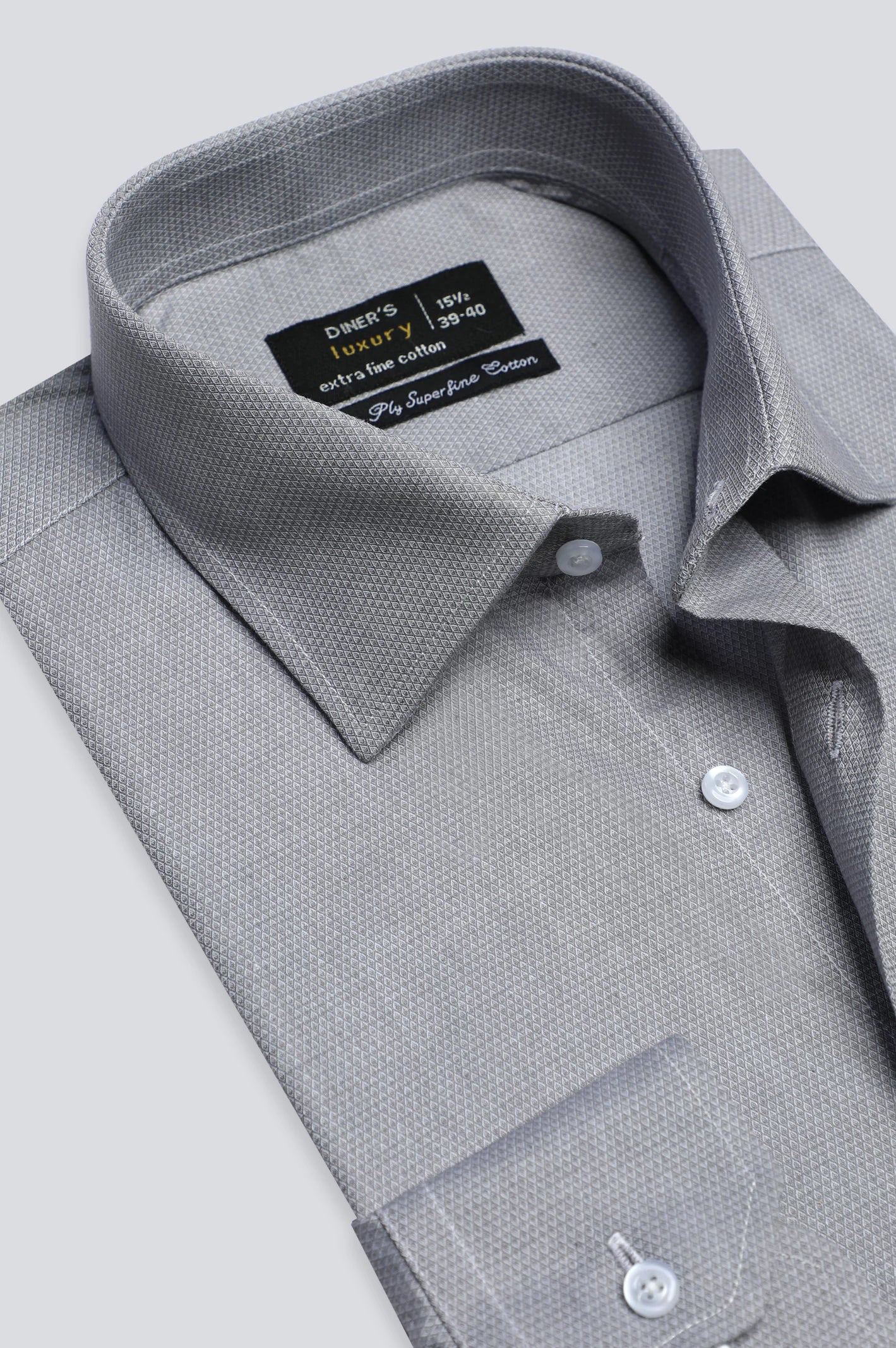 Grey Textured Formal Shirt