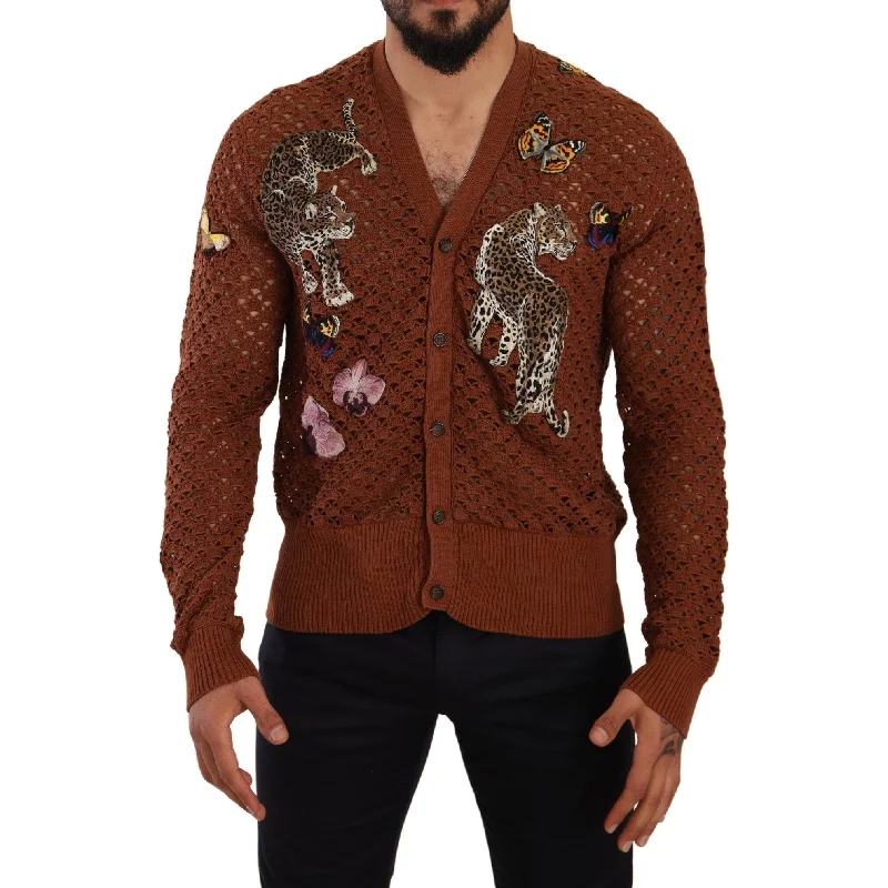 Dolce & Gabbana Refined Elegance Multicolor Embroidered Men's Cardigan