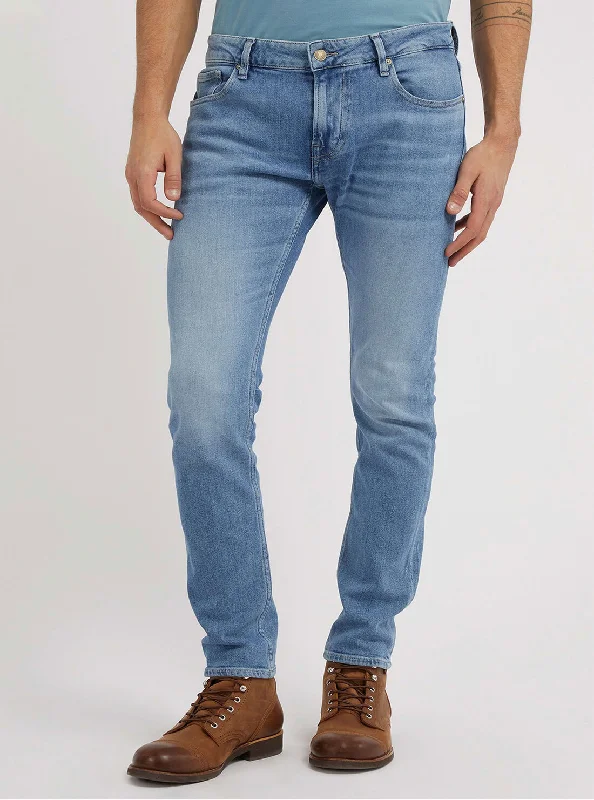 Light Blue Miami Slim Straight Denim Jeans in Carry Light Wash