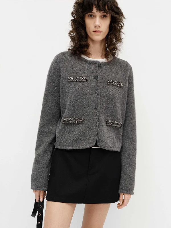 Crystal Detail Cropped Jacket