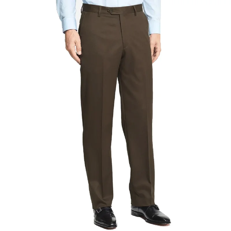 Super 100s Worsted Wool Gabardine Trouser in Tobacco (Hampton Plain Front) by Berle