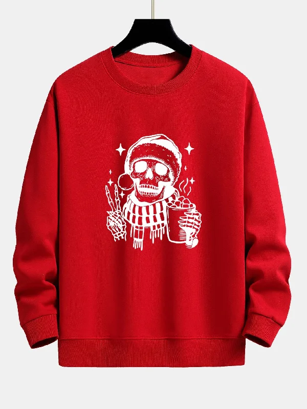 Christmas Skeleton Print Relax Fit Sweatshirt