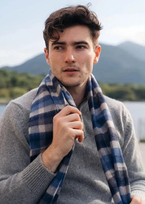 John Hanly Merino Scarf | Checkerboard