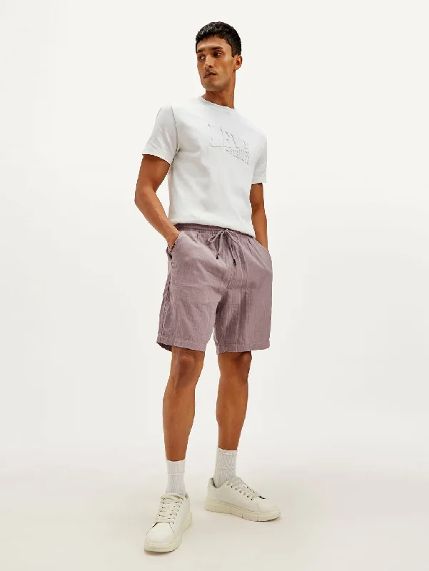 Men's Mauve Regular Fit Shorts