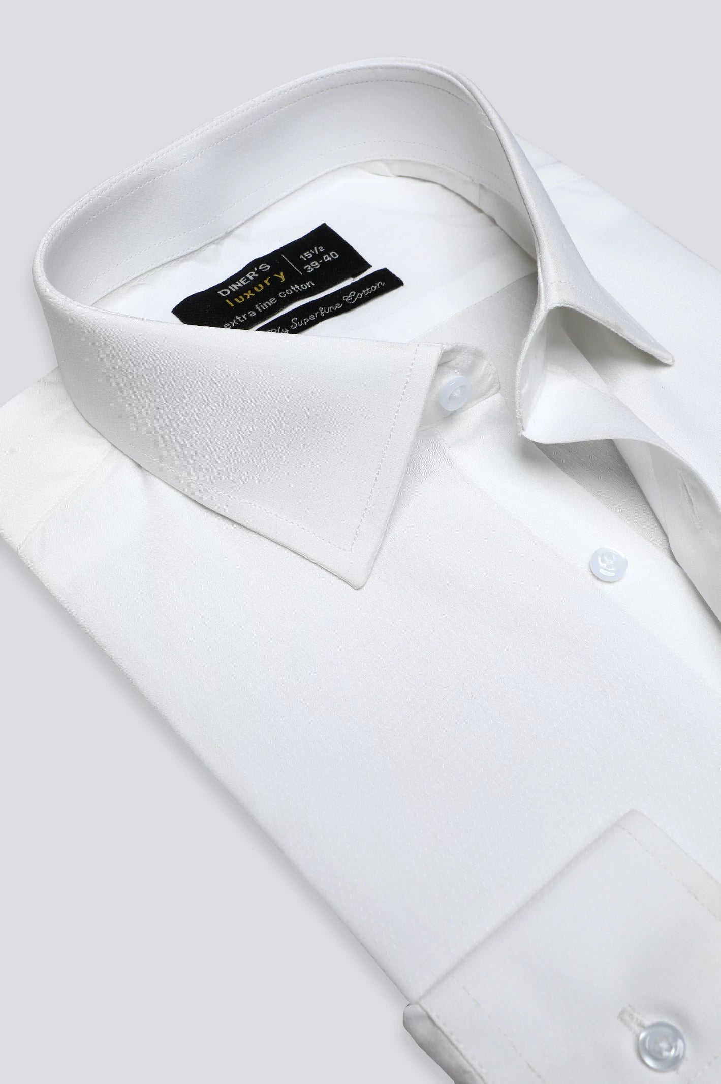 White Self Textured Formal Shirt