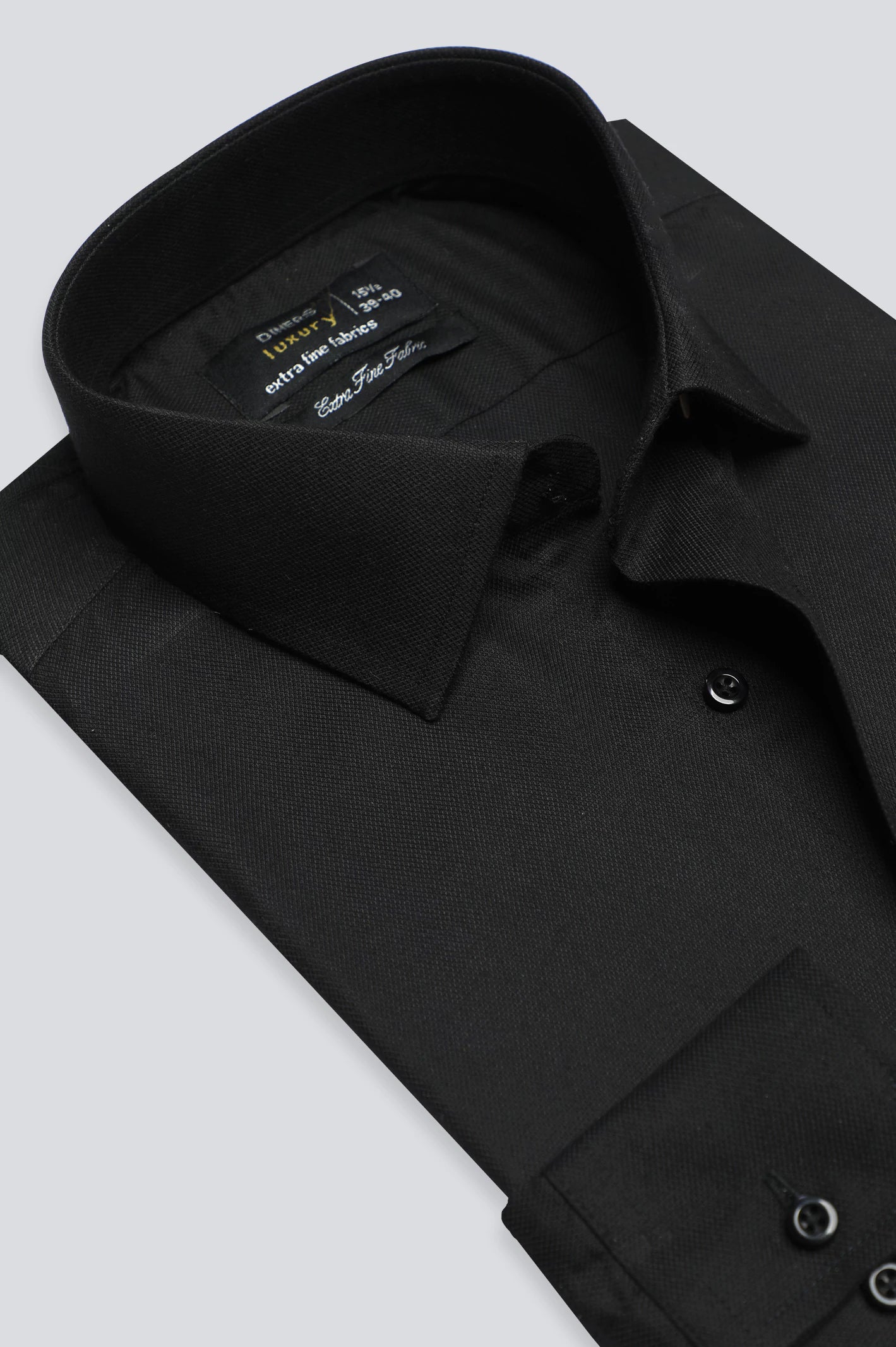 Black Dobby Textured Formal Shirt