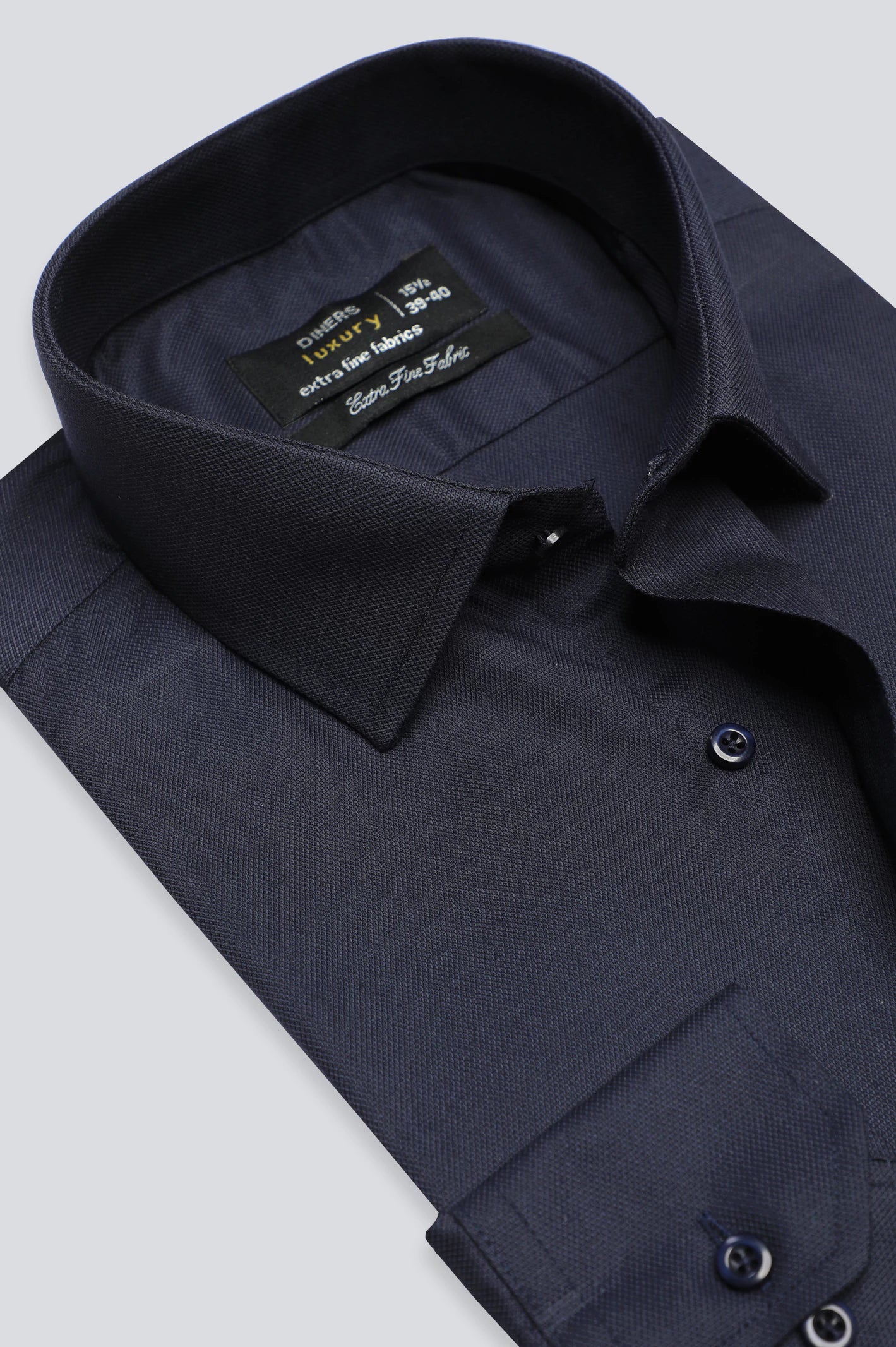 Navy Blue Dobby Textured Formal Shirt