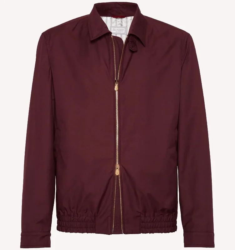 Brunello Cucinelli Lightweight Jacket in Wine