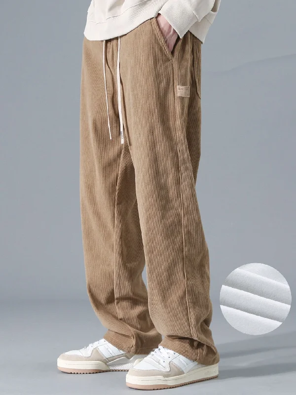 Polar Fleece Lined Straight Leg Corduroy Pants