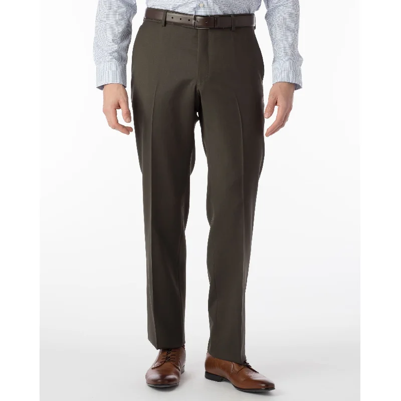 Super 120s Wool Gabardine Comfort-EZE Trouser in Loden (Flat Front Models) by Ballin