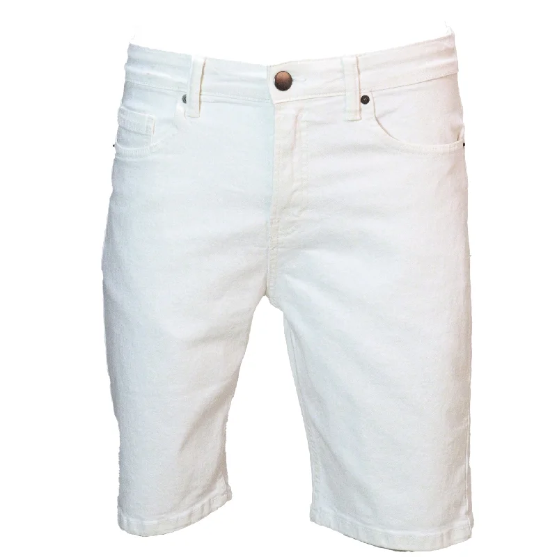 White Basic 5 Pocket Denim Shorts White