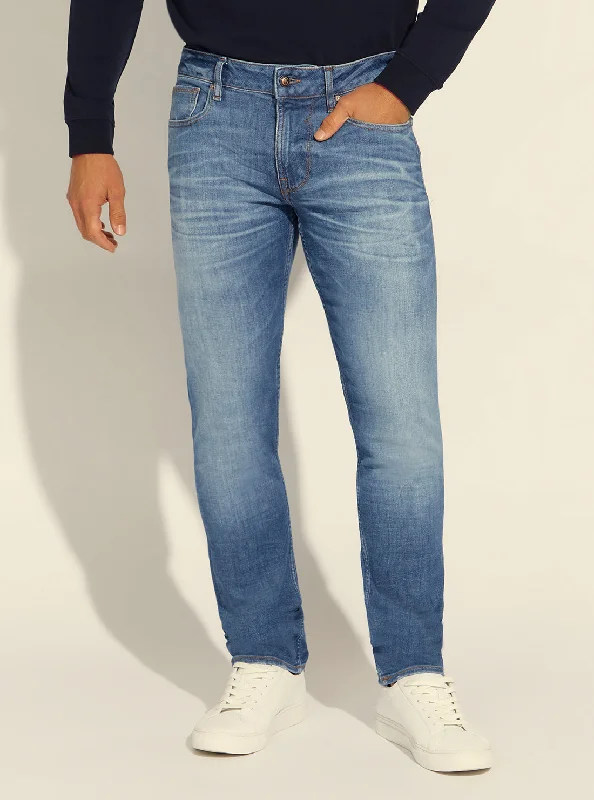 Mid-Rise Slim Tapered Denim Jeans in Mayport Wash