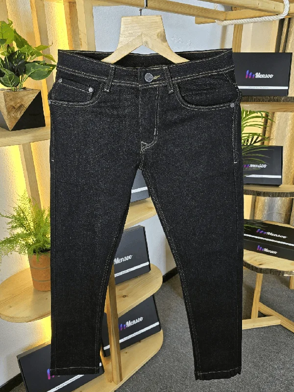 Mensoo Black Raw Wash Jeans